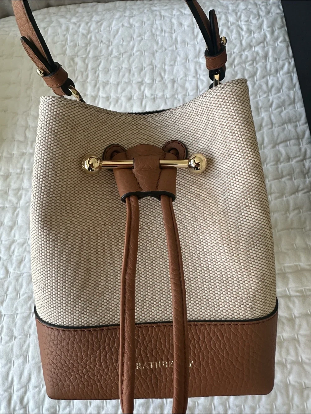 Strathberry Black and Gold Logo Dust Bag - Picture 1 of 5